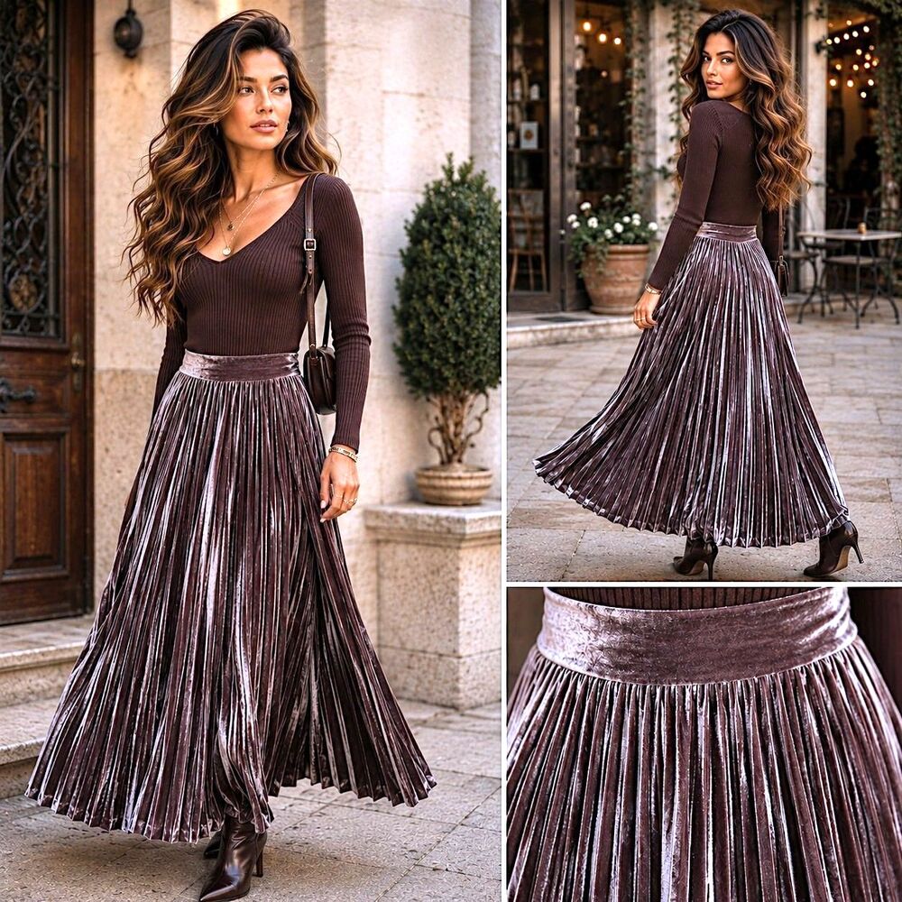 Whimsigoth Velvet Pleated L Fairygrunge Maxi Skirt Blush Rose Romantic Wedding